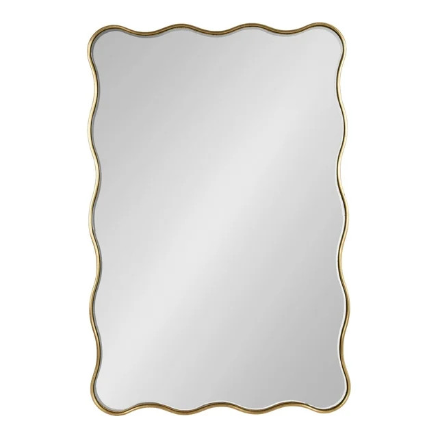 Kate and Laurel Viona Modern Scalloped Rectangle Mirror, 24 x 36, Gold, Decorative Wavy Mirror wi... | Walmart (US)