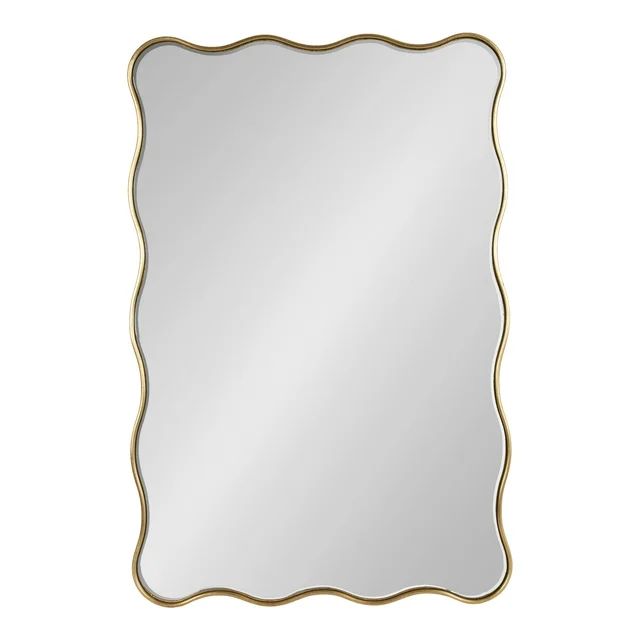 Kate and Laurel Viona Modern Scalloped Rectangle Mirror, 24 x 36, Gold, Decorative Wavy Mirror wi... | Walmart (US)