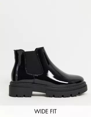 Glamorous Wide Fit chunky chelsea boot in black | ASOS (Global)