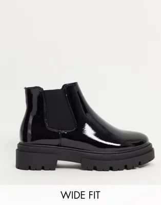 Glamorous Wide Fit chunky chelsea boot in black | ASOS (Global)