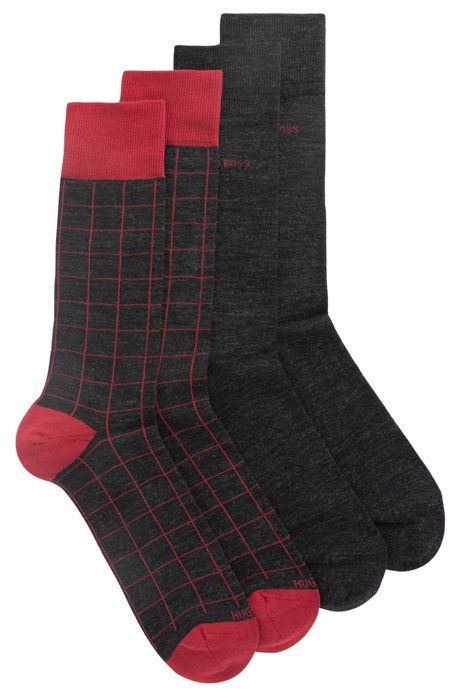 Two-pack of regular-length socks in a wool blend | Hugo Boss NL-BE