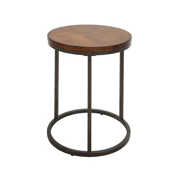 Britta 18-inch Round Thick Top Chestnut Accent Table | Overstock.com Shopping - The Best Deals on... | Bed Bath & Beyond