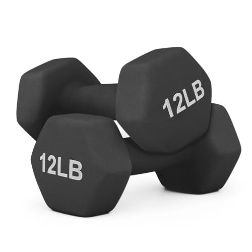 MADOG Dumbbell Set, Anti-Slip Neoprene Coated Hexagon Hand Weights for Home Gym Equipment Workouts Strength Training | Amazon (US)