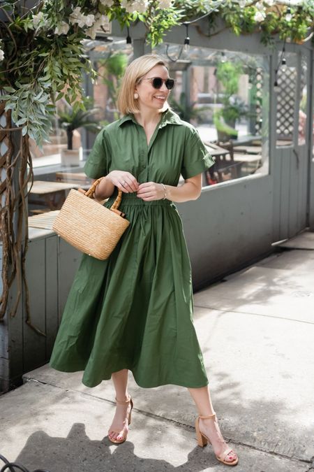 Spring dress. Green shirtdress. 
.
.
.
...

#LTKworkwear #LTKover40 #LTKstyletip