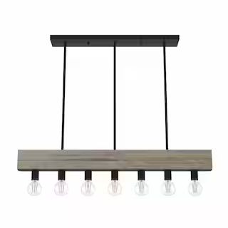 Donelson 7-Light Rustic Iron Linear Chandelier | The Home Depot