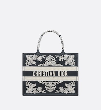 Small Dior Book Tote Blue Cornely-Effect Embroidered Calfskin | DIOR | Dior Beauty (US)
