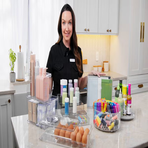 Everything Organizer Shelf-Depth Pantry Bin with Divider | The Container Store