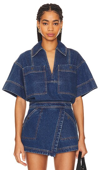 Rita Top in Indigo | Revolve Clothing (Global)