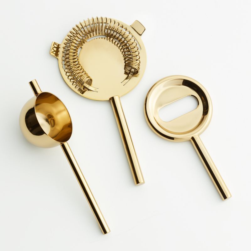 Calder Brass 3-Piece Tool Set + Reviews | Crate & Barrel | Crate & Barrel