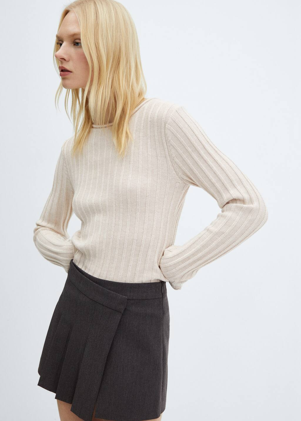 Ribbed knit sweater -  Women | Mango USA | MANGO (US)