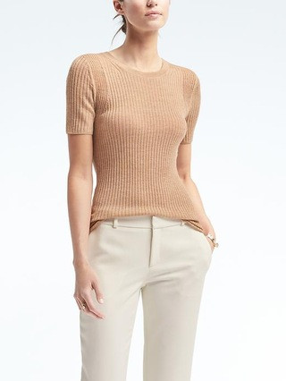 Banana Republic Merino Rib Tee Size L - Camel | Banana Republic US
