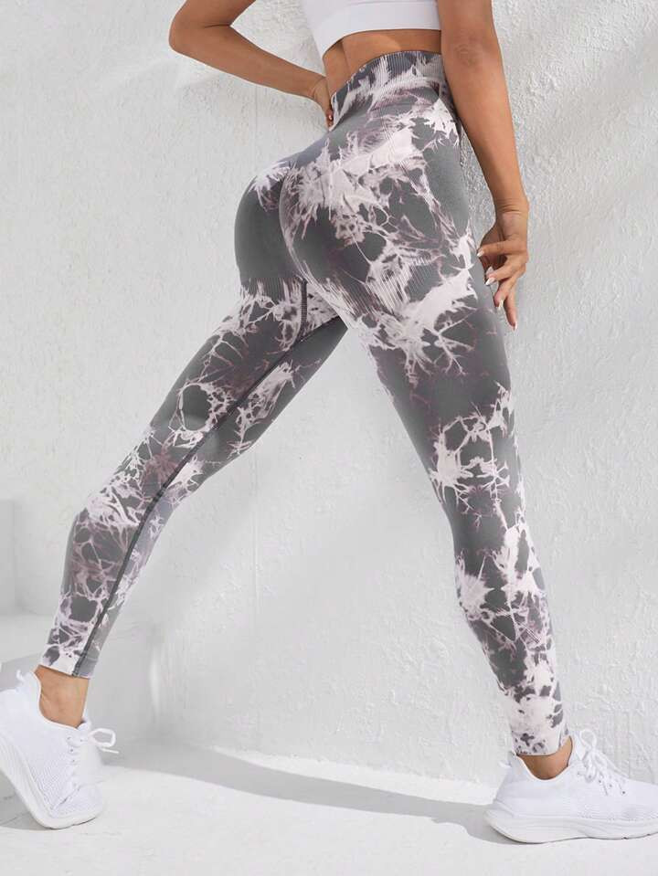 Tie Dye Wideband Waist Sports Leggings | SHEIN