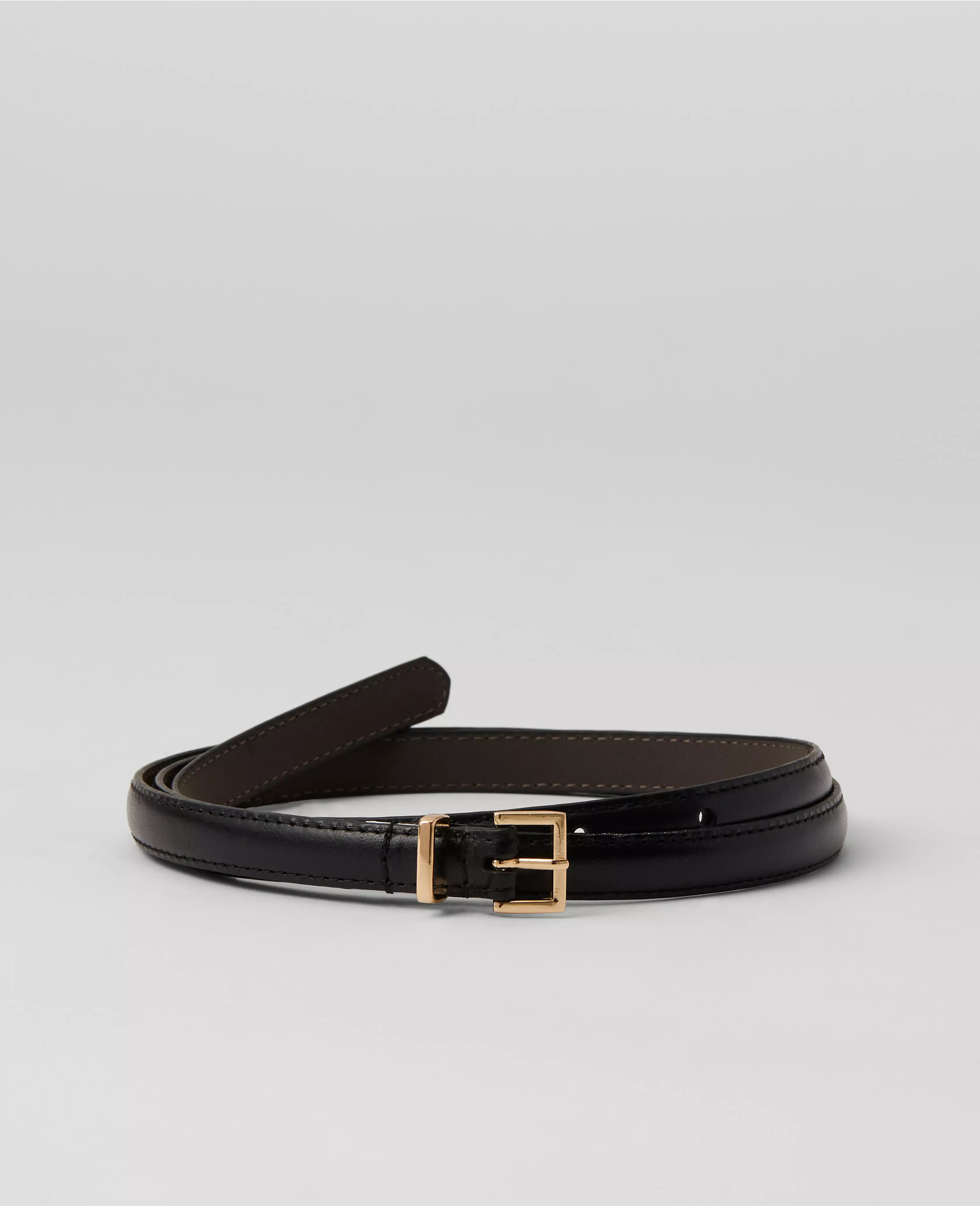 Skinny Mini Buckle Leather Belt | Ann Taylor