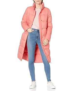 Women's Lightweight Water-Resistant Longer Length Cocoon Puffer Coat | Amazon (US)
