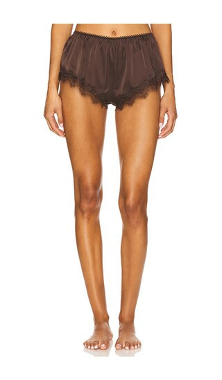 KAT THE LABEL Sorrento Short in Chocolate. - size M | Revolve Clothing (Global)
