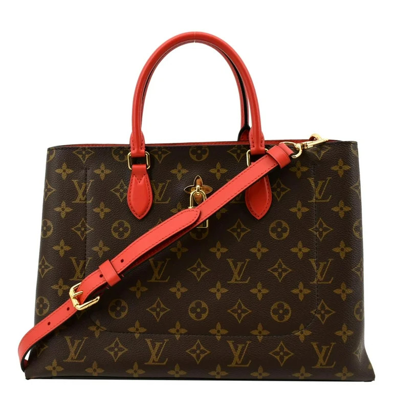 Pre-Owned LOUIS VUITTON Flower Monogram Canvas Tote Shoulder Bag Cerise | Walmart (US)