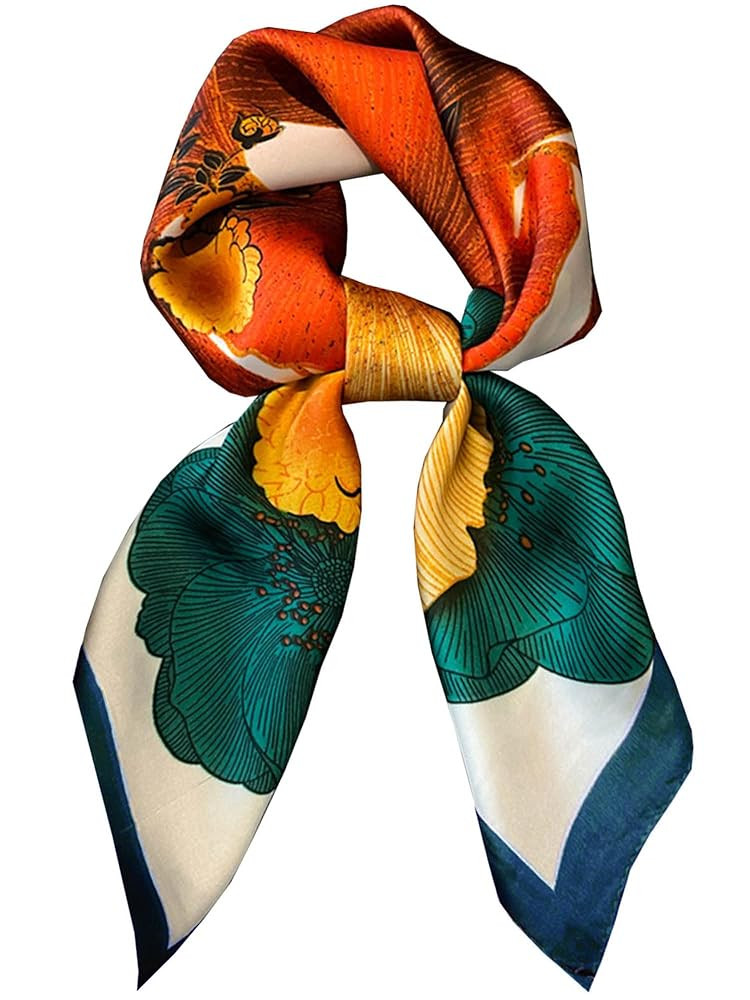 Silky Scarf for Women Lightweight Satin Bandanas Neck Hair Wrap For Sleeping Head Scarves 27.5" | Amazon (US)