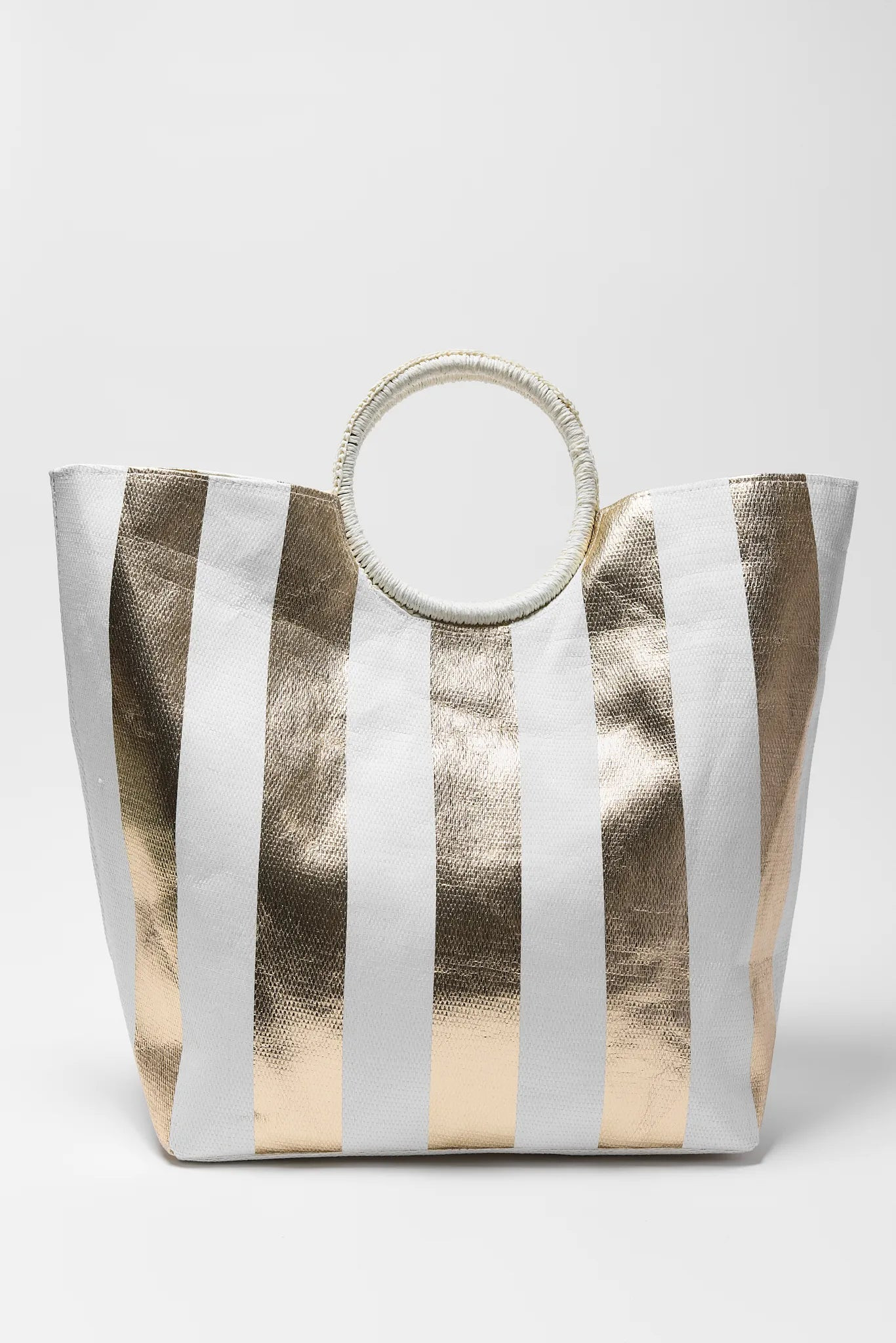 Maurice Gold Striped Tote Bag | Avara