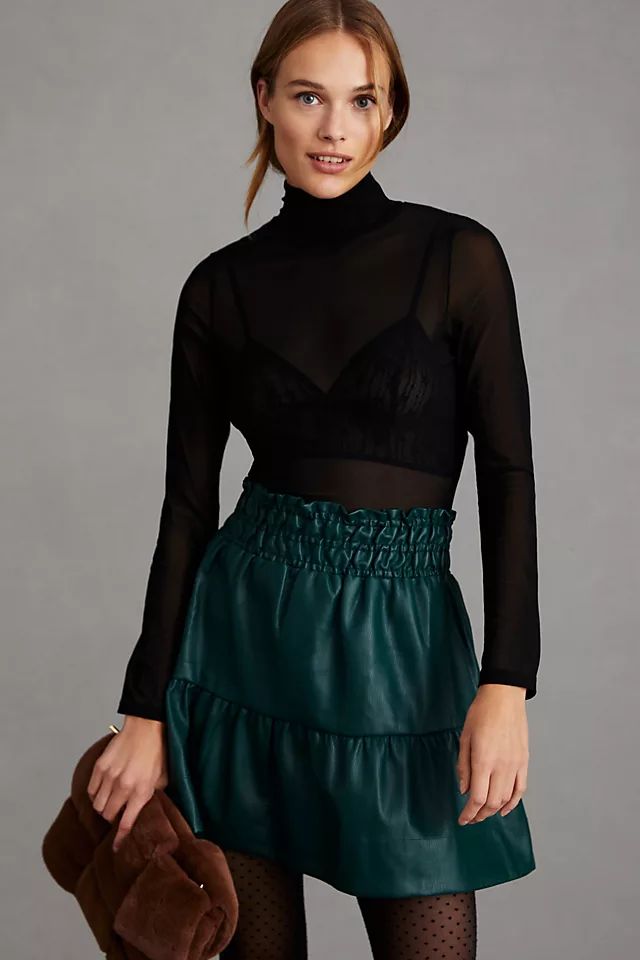 The Somerset Faux Leather Mini Skirt | Anthropologie (US)