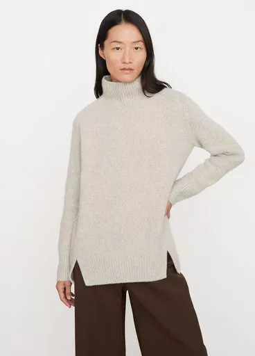 Donegal Cashmere Side Slit Turtleneck Sweater | Vince LLC