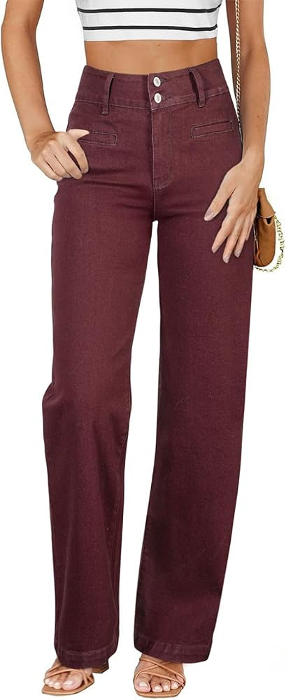 Sidefeel Jeans for Women High Waisted Straight Leg Denim Pants | Amazon (US)