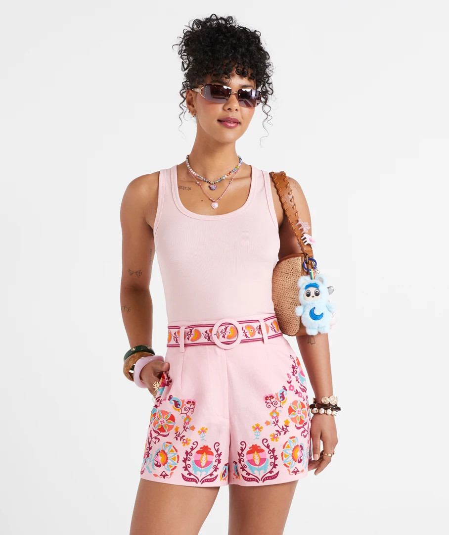 JOSIE LINEN BLEND PRINTED SHORT | Sportsgirl