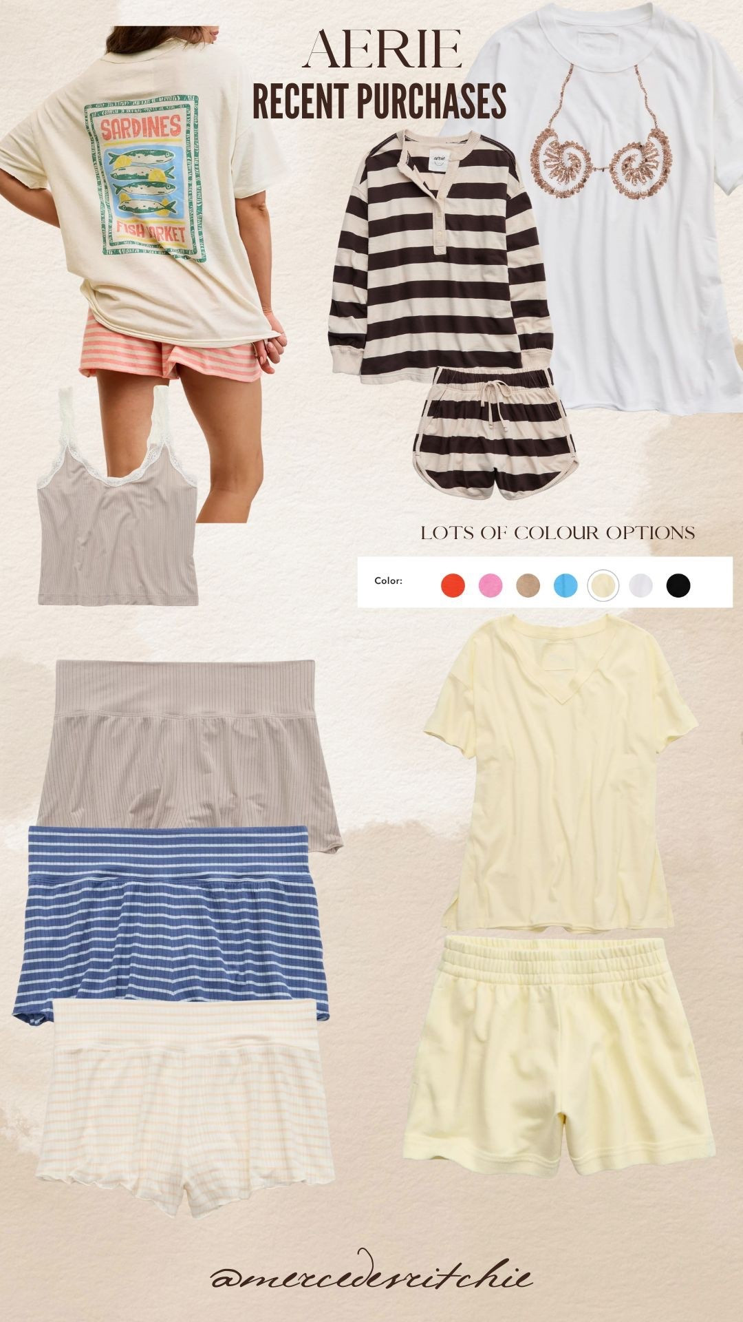 Aerie finds
Aerie spring
Aerie summer
Aerie matching set
Summer pjs
Summer outfit 
Postpartum outfit
Maternity outfit 

Size small in all shirts and medium in bottoms  

#LTKootd #LTKxAerie #LTKMidsize