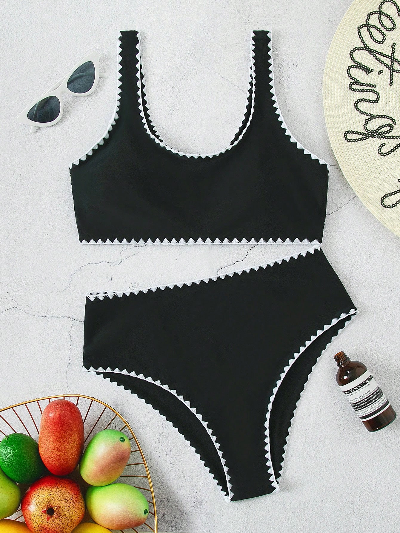 SHEIN Swim Summer Beach Whip Stitch Bikini Swimsuit | SHEIN