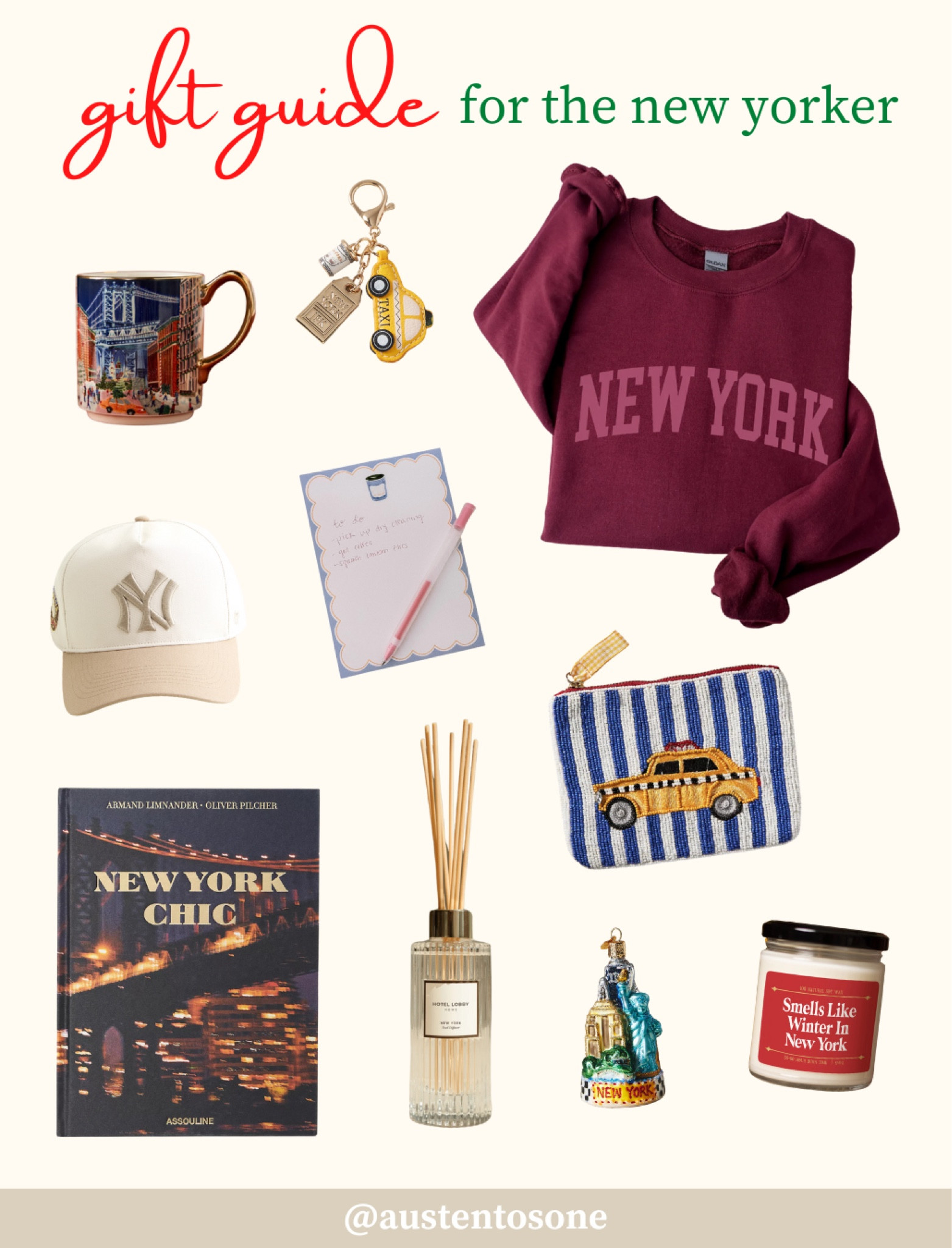 Gifts for your favorite New Yorker! Whether your gift is adorned with a taxi or to go coffee cup these are adorable ways to show an NYC resident you love them  

#LTKHoliday #LTKSeasonal #LTKGiftGuide