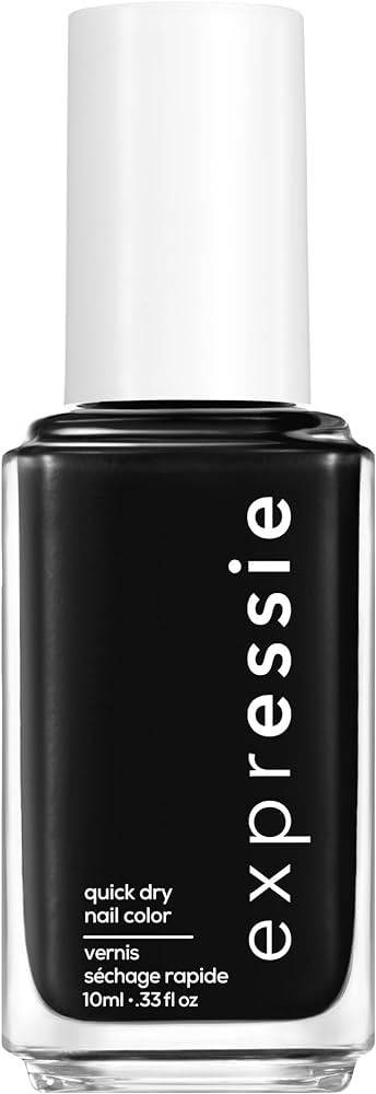 Essie expressie, Quick-Dry Nail Polish, 8-Free Vegan, True Black, Now Or Never, 0.33 fl oz | Amazon (US)