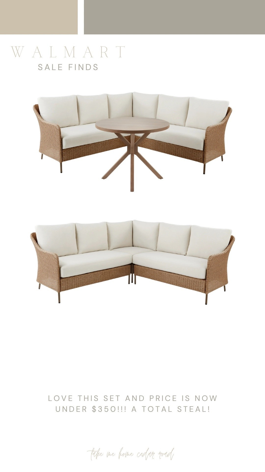 Can’t believe the price on this beautiful outdoor sectional!!! Love the wicker color. Great reviews

Outdoor furniture, outdoor sectional, outdoor seating set

#LTKHome #LTKSaleAlert