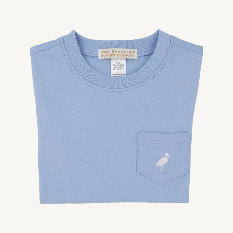 Carter Crewneck - Edisto Egg Blue with Worth Avenue White Stork | The Beaufort Bonnet Company