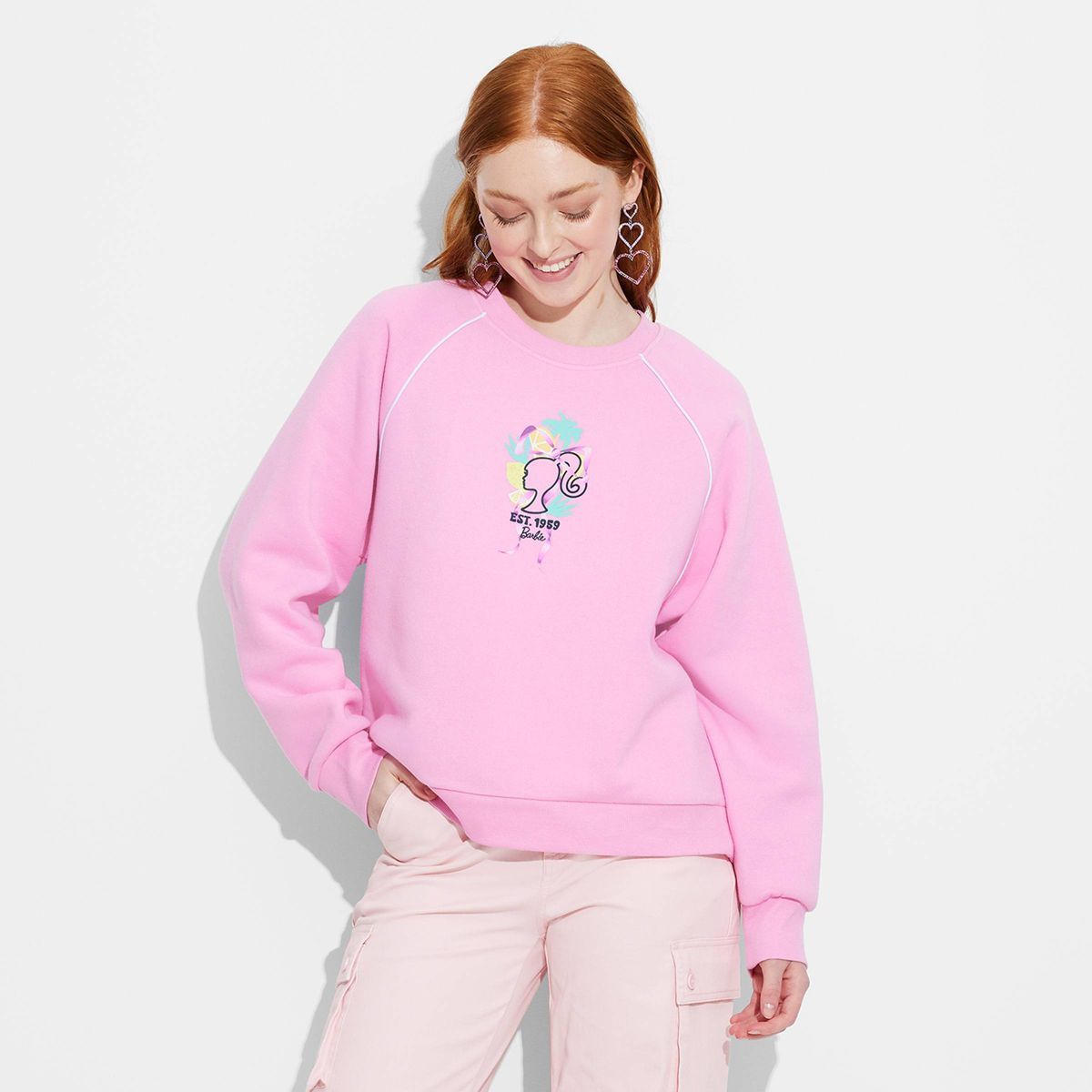 Women's Barbie Lemons Graphic Sweatshirt - Pink | Target