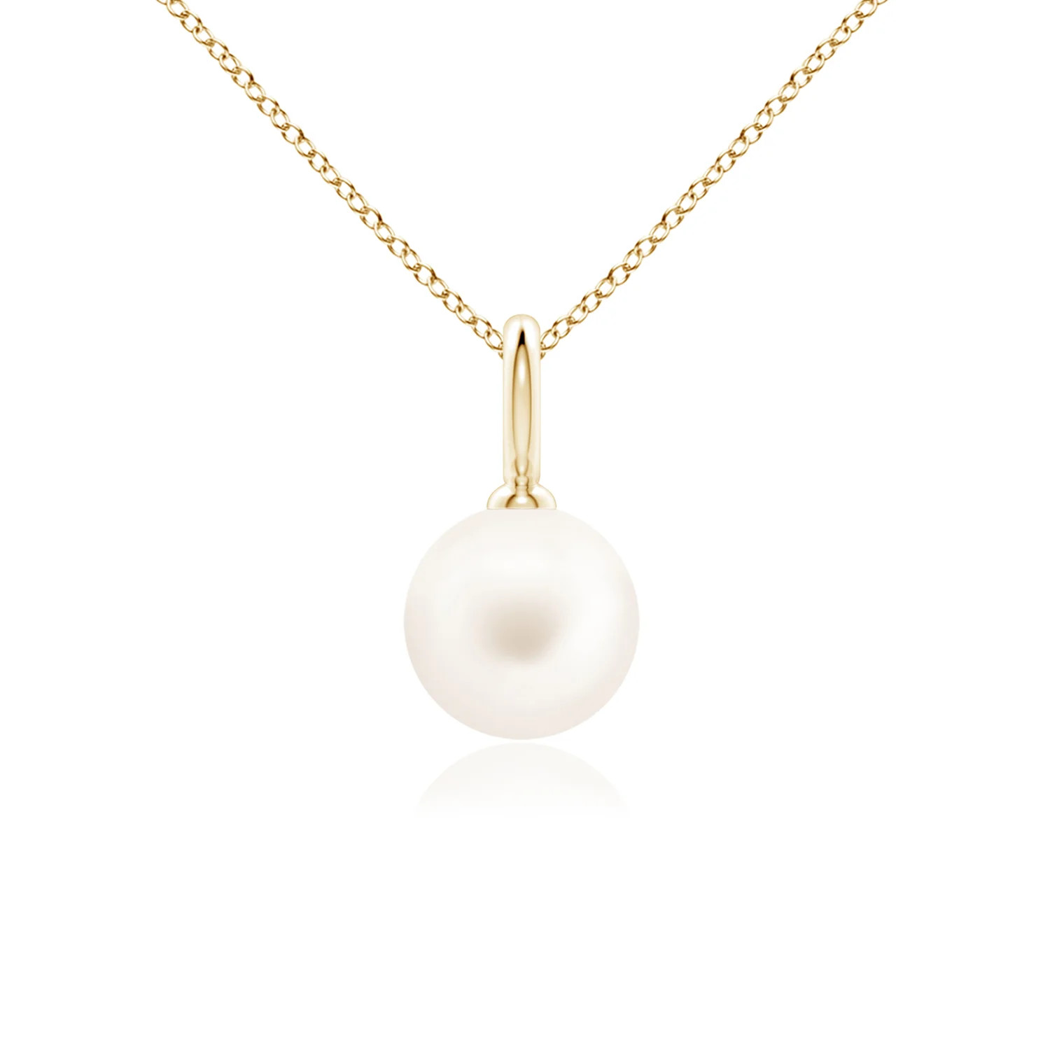 Classic Freshwater Pearl Solitaire Pendant | Angara | Angara