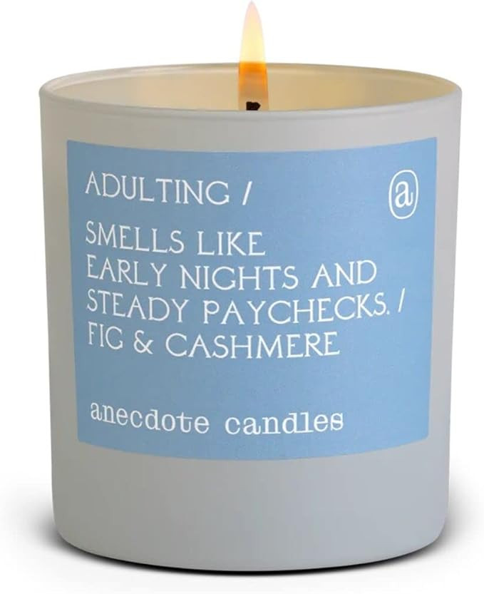 Anecdote 'Adulting' Coconut Soy Wax Candle Jar | Premium Hand Poured & Long Burning | Fig & Cashm... | Amazon (US)