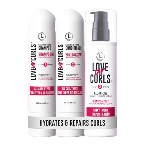 Love Ur Curls - Shampoo & Conditioner Set with All in One Curl Cream Styler for Kinky & Coily Hair, 3 Step System for Repair and Moisturizing | Amazon (US)