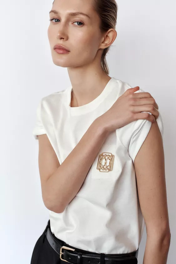 BROOCH CLASP T-SHIRT | Zara UK