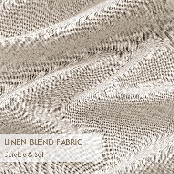 MIULEE Beige Pinch Pleated 100% Blackout Linen Curtains for Bedroom, Room Darkening Light Blockin... | Amazon (US)