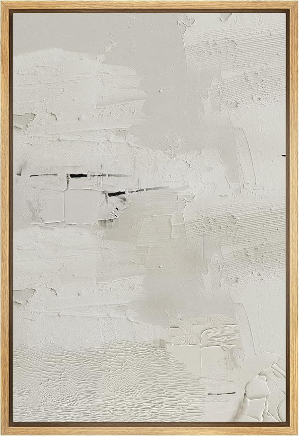SIGNWIN Framed Canvas Print Wall Art White Grunge Paint Stroke Collage Abstract Shapes Illustrati... | Amazon (US)