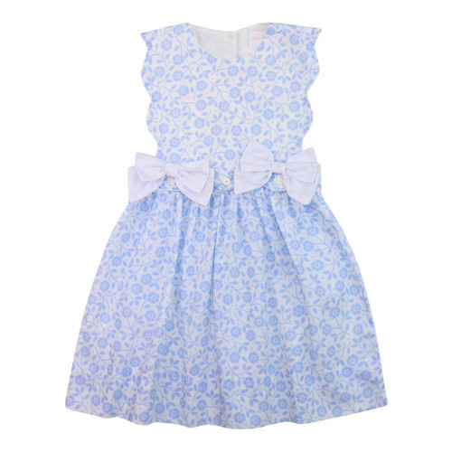 Blue And White Floral Bow Dress | Cecil and Lou