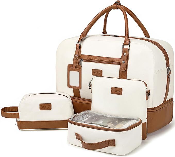 Wogarl 4PCS Weekender Bags for Women Large Overnight Bag Weekend Travel Duffel Bag Carry on Shoul... | Amazon (US)