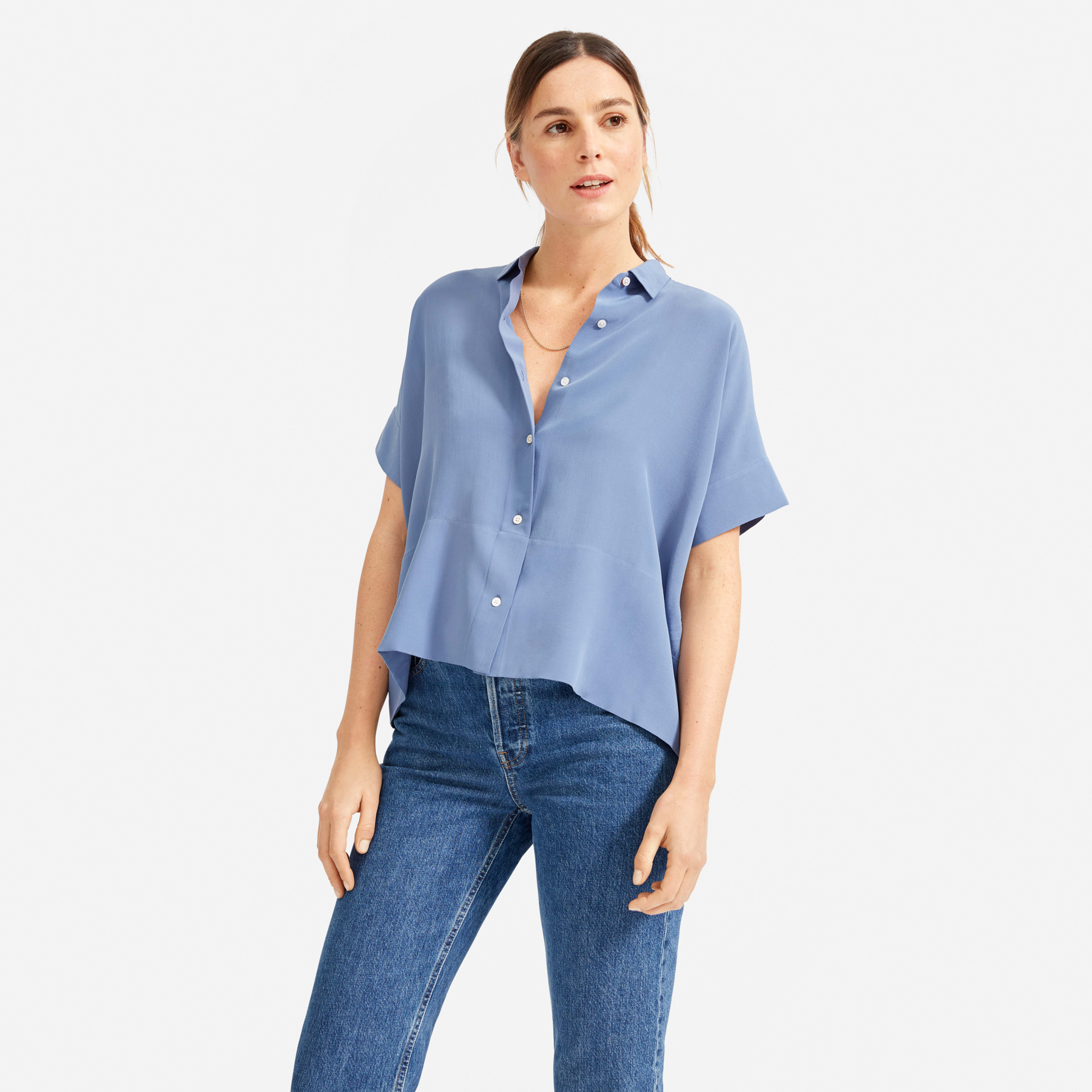 The Clean Silk Short-Sleeve Square Shirt | Everlane