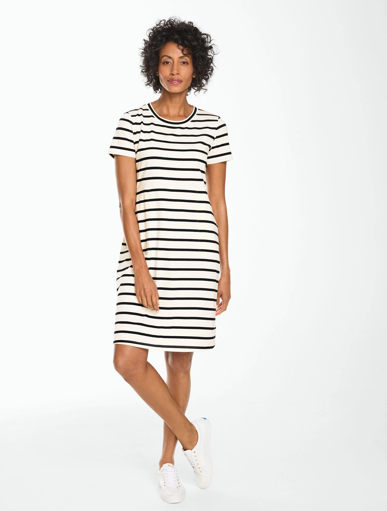 Luxe Jersey Short Sleeve Dress - Clean Stripe | Talbots