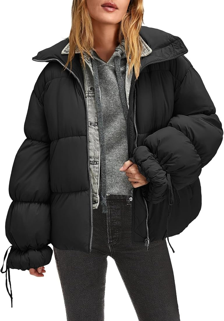 Panadila Womens Oversized Puffer Jacket Warm Winter Cozy Coats Casual Baggy Full Zip Up Puffer Co... | Amazon (US)