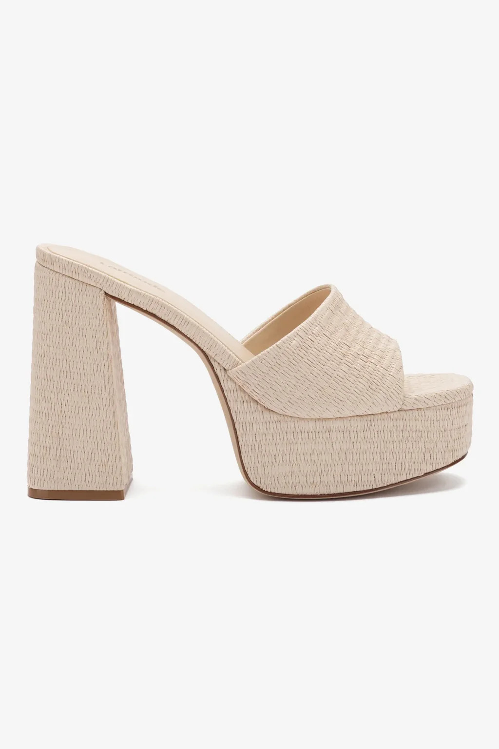 Dolly Mule In Natural Raffia | Larroude