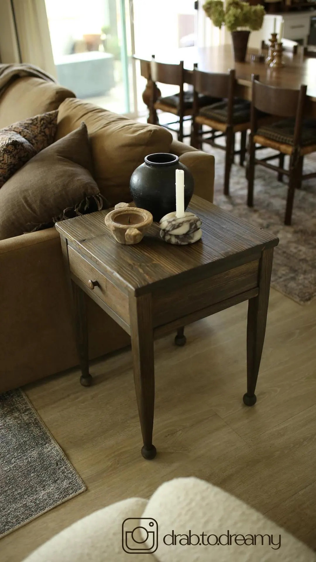 Made to Order: Large Accent Table With Drawer Dark Finish - Etsy | Etsy (US)