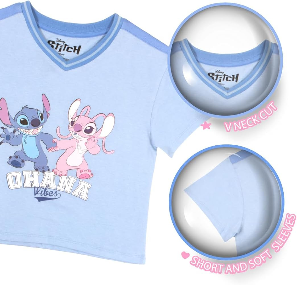 Disney Princess, Lilo and Stitch, Minnie Mouse, Moana and Frozen Girls 2-Piece Sets - Short Sleev... | Amazon (US)