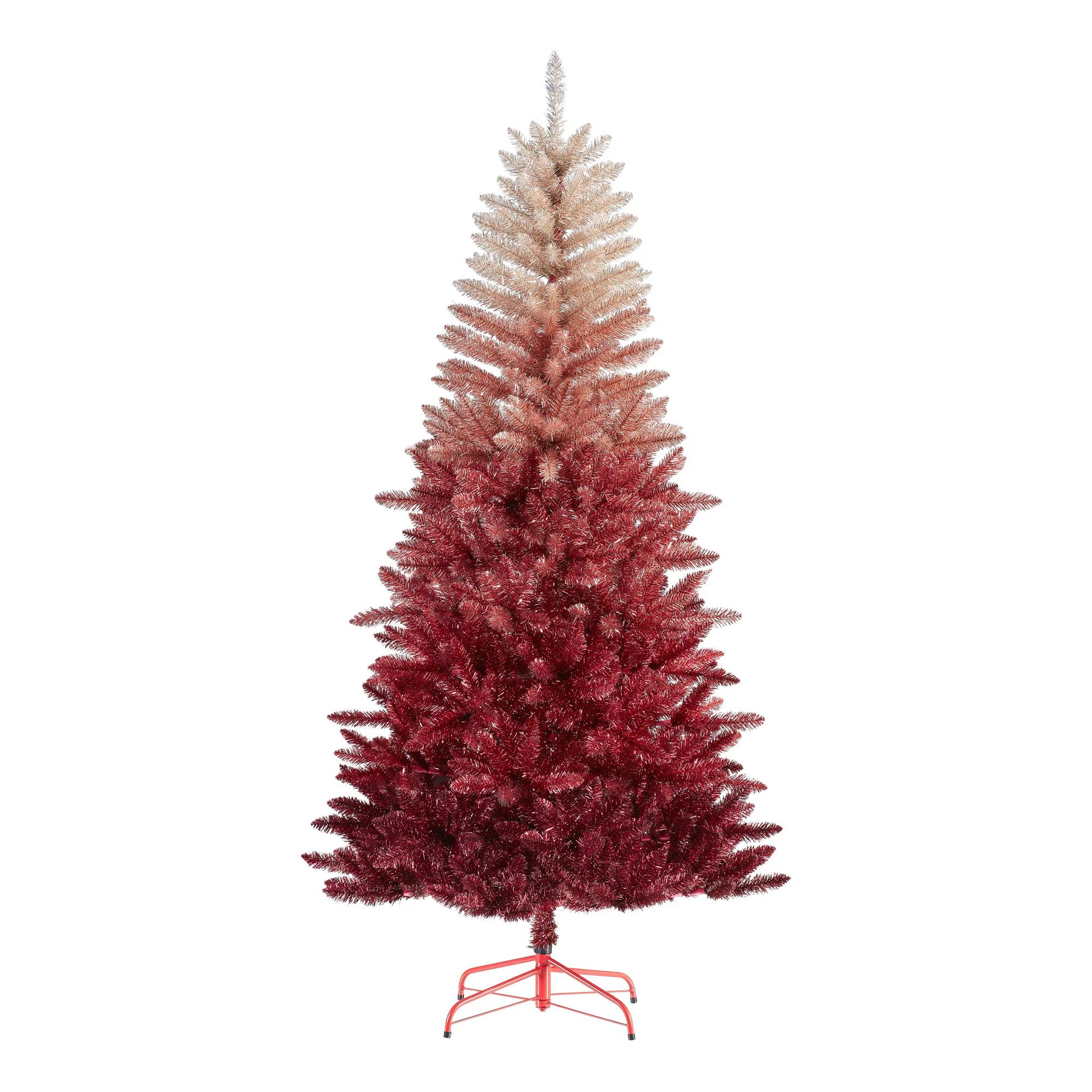 Holiday Time Un-Lit Pink Ombre Artificial Christmas Tree, 6.5' | Walmart (US)