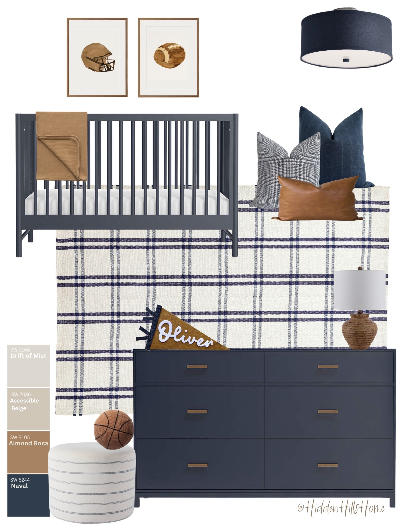 Baby boys room, nursery decor mood board, nursery ideas, crib, nursery rug, sports themed nurses design #baby #nursery

#LTKBaby #LTKHome #LTKSaleAlert