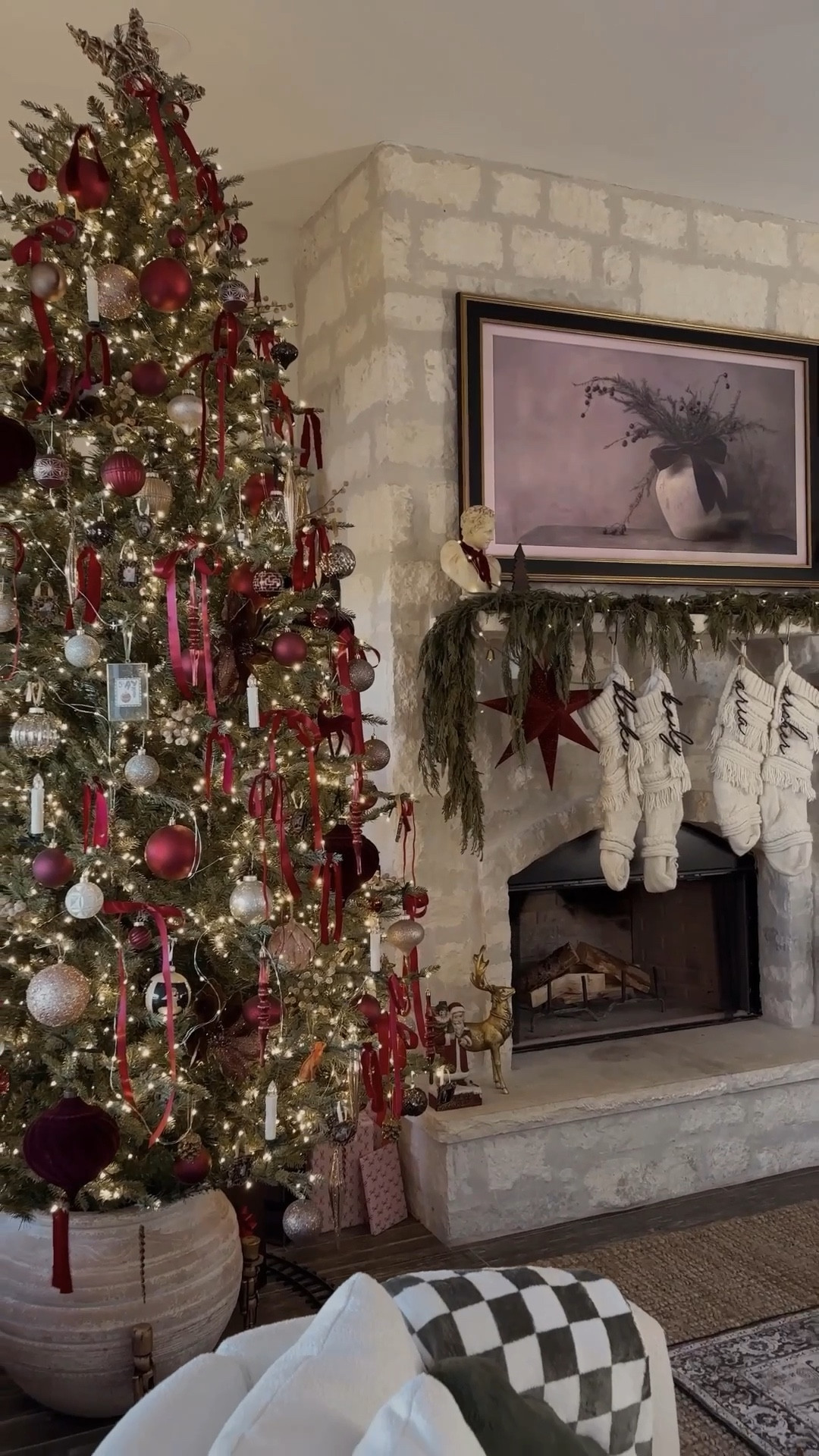 Christmas decor, burgundy tree ideas 

#LTKSeasonal #LTKHome